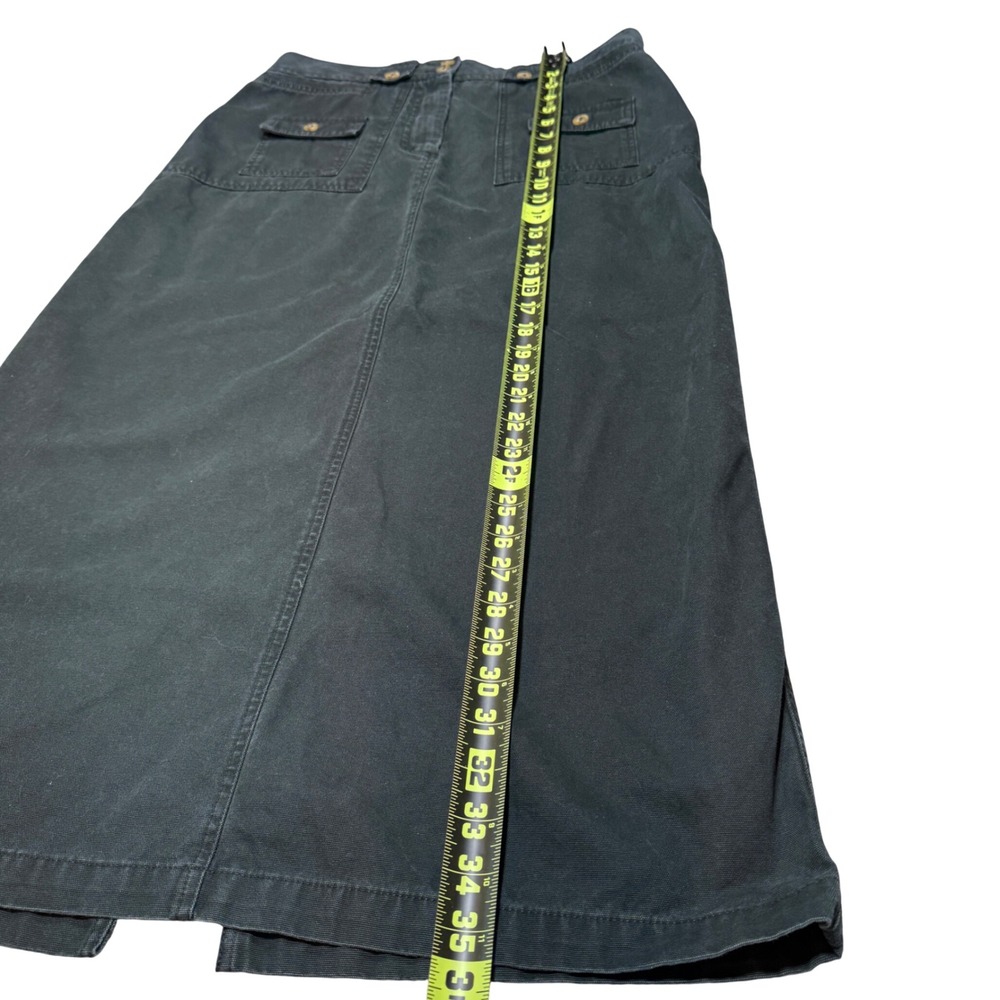 VTG St. Johns Bay Denim Maxi Skirt Womens Size 12 Black Utility Streetwear Gorp - Picture 8 of 12